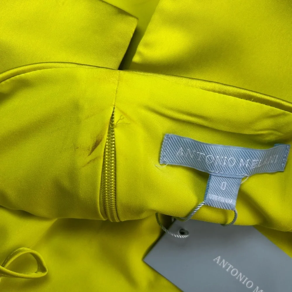 ANTONIO MELANI Neon Yellow Satin Top size 0 (I) - Picture 6 of 8